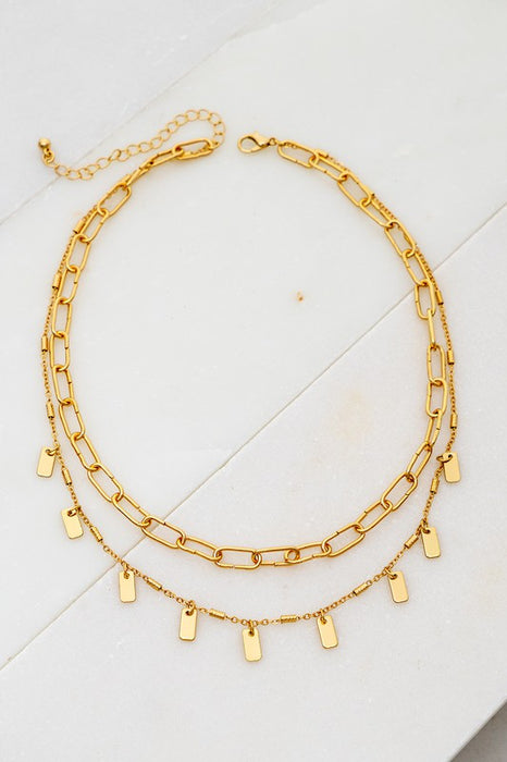 Double Chained Gold Necklace