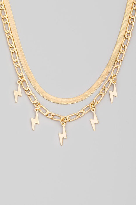 Multi Layered Gold Lightning Necklace