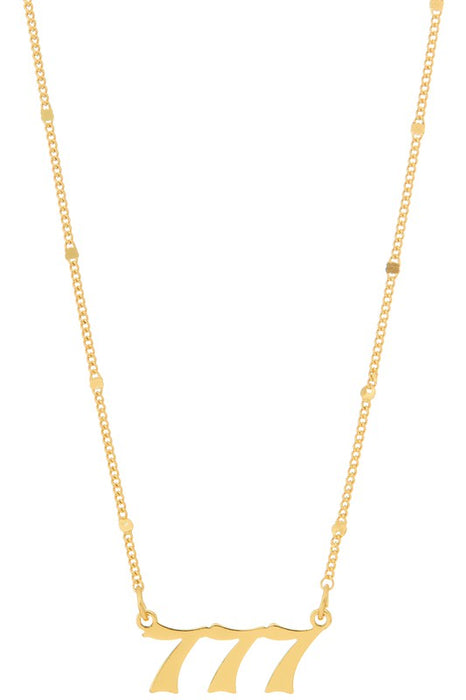 Angelic Number "777" Gold Necklace