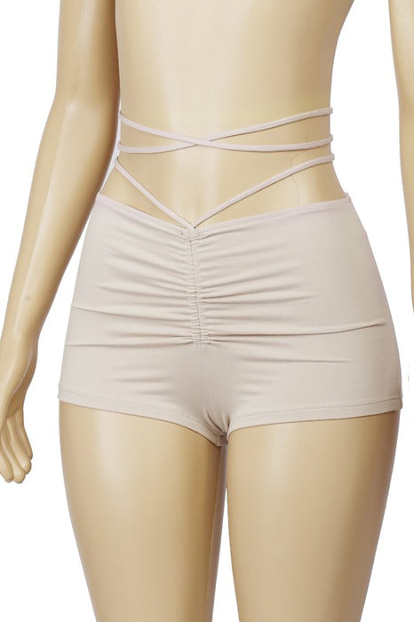 Valerie Ruched Tan Shorts
