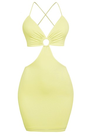 Lorena Cutout Yellow Mini Dress