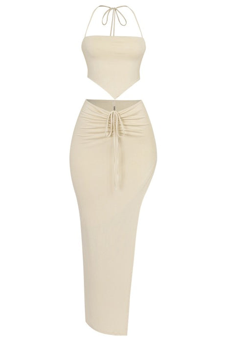 Tana Ruched Cream Two Piece