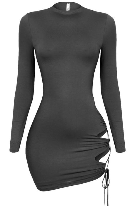 Sophie Cutout Long Sleeve Black Dress