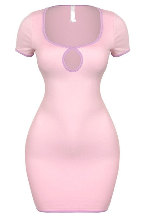 Clarisse Pink Cutout Mini Dress