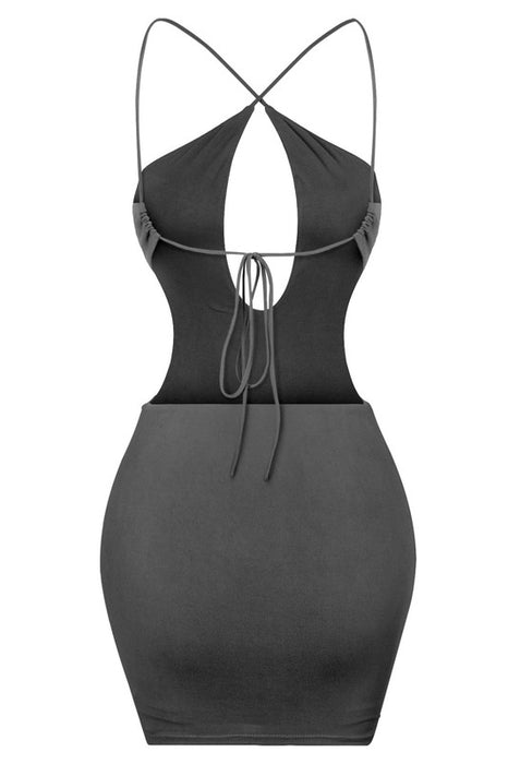 Elora Cutout Mini Black Dress