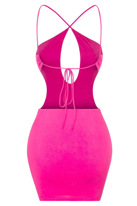 Elora Cutout Mini Hot Pink Dress