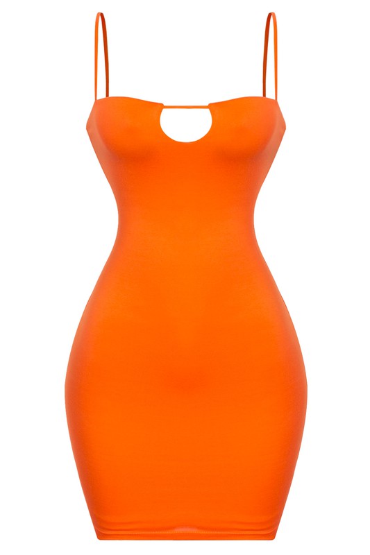 Samsa Orange Mini Cutout Dress – Destiny Euphoria