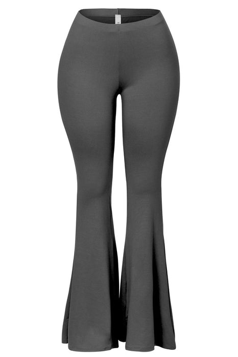 Amika Ruched Black Flare Bottoms