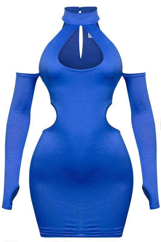Maddy Cutout Mini Blue Dress – Destiny Euphoria