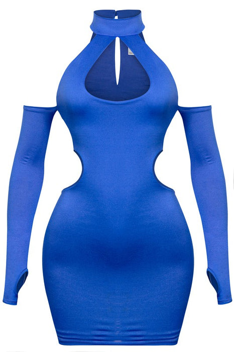 Maddy Cutout Mini Blue Dress