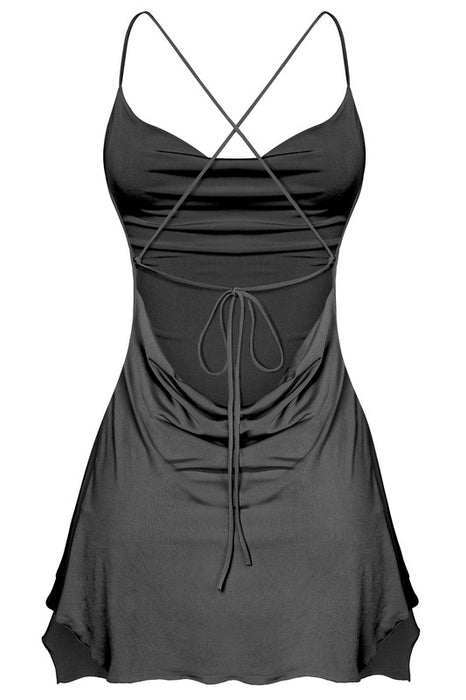 Analesse Black Mini Silhouette Dress