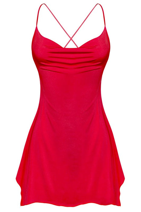 Analesse Red Mini Silhouette Dress