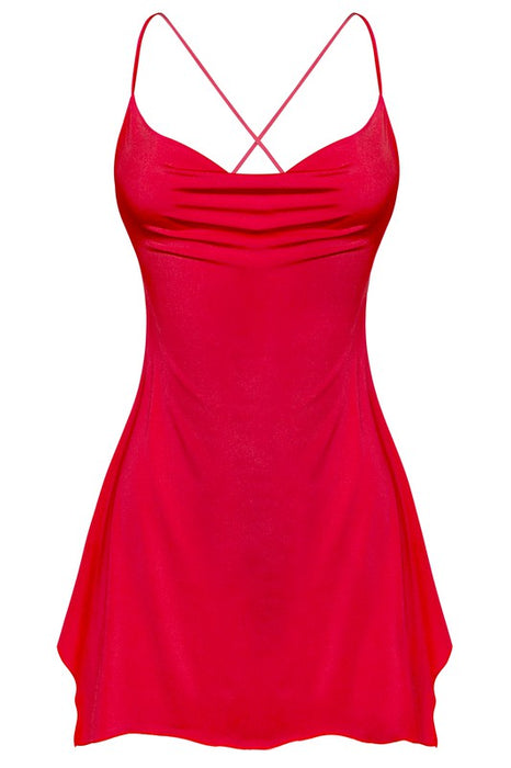 Analesse Red Mini Silhouette Dress Analesse Red Mini Silhouette Dress