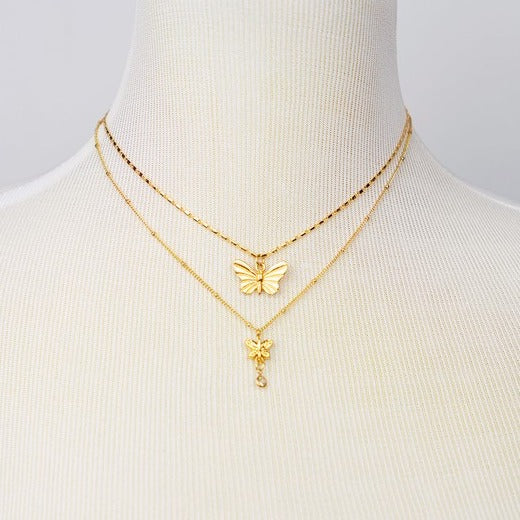 Butterfly Gold Necklace Set
